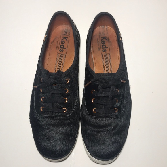 Keds Shoes - Keds Women's Black Champion Metallic Faux Pony